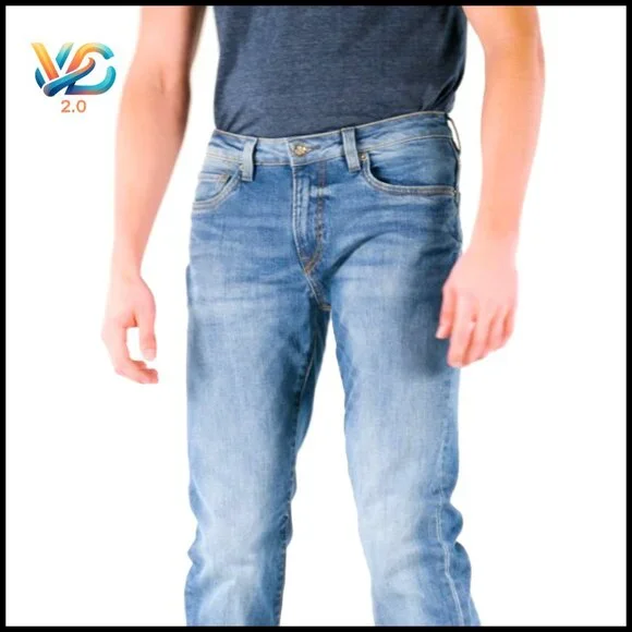 Straight Leg Jeans Slim Fit Stretch Denim Casual Classic Designer Men's
